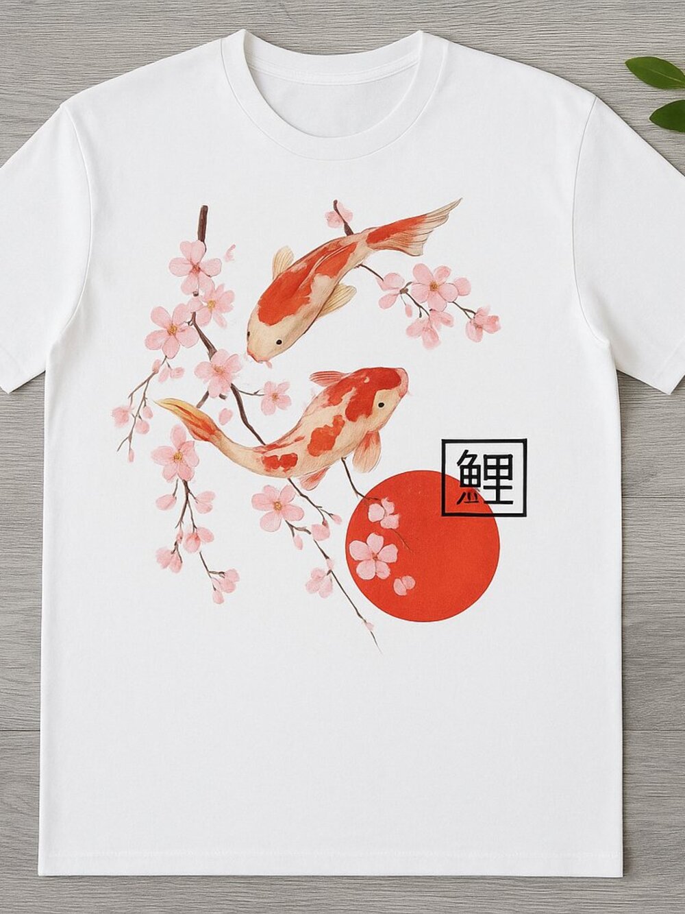 Cherry Blossom Koi Fish Japanese Sakura Graphic T-Shirt